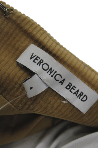 Veronica Beard Women Straight Pencil Skirt Brown Button Knee Length Size 4