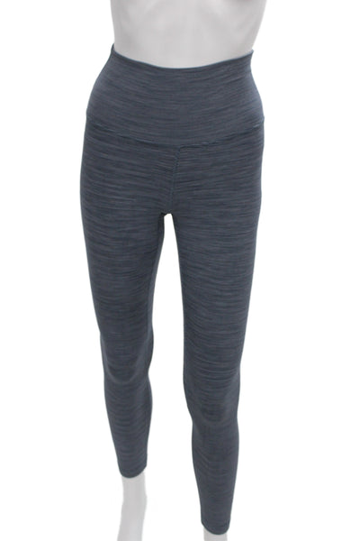Lululemon Womens Blue Striped Nylon Ankle Leggings Athleisure Size S