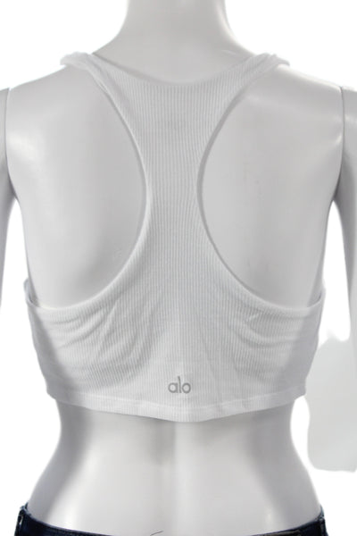 Alo Yoga Womens Polyester Blend Racerback Sports Bra White Size XS