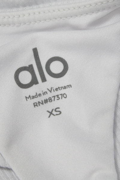 Alo Yoga Womens Polyester Blend Racerback Sports Bra White Size XS