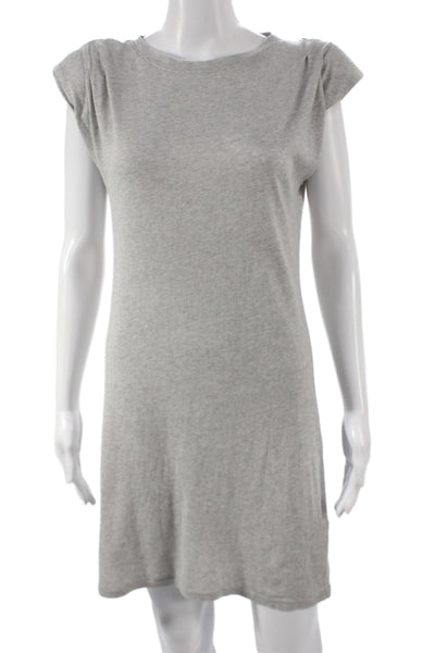 Frame Womens T-Shirt Dress Gray Cotton Short Sleeve Knee Length Size XS