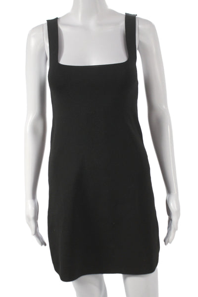Zara Women Mini Dress Black Square Neck Sleeveless Polyester Size XS