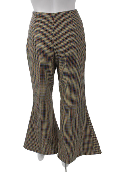 Stella McCartney Women Multicolor Plaid Wool Dress Pants Zip Size 40