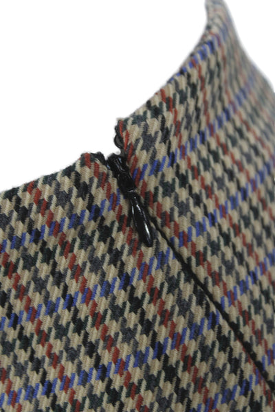Stella McCartney Women Multicolor Plaid Wool Dress Pants Zip Size 40
