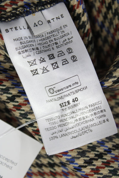 Stella McCartney Women Multicolor Plaid Wool Dress Pants Zip Size 40