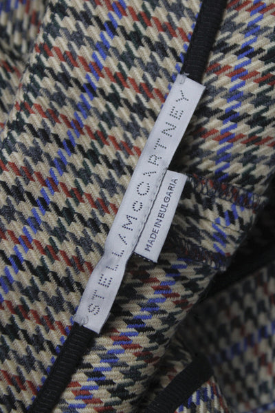Stella McCartney Women Multicolor Plaid Wool Dress Pants Zip Size 40