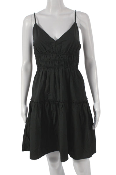 Rails Womens Mini Dress Sleeveless V-Neck Black Cotton Size S