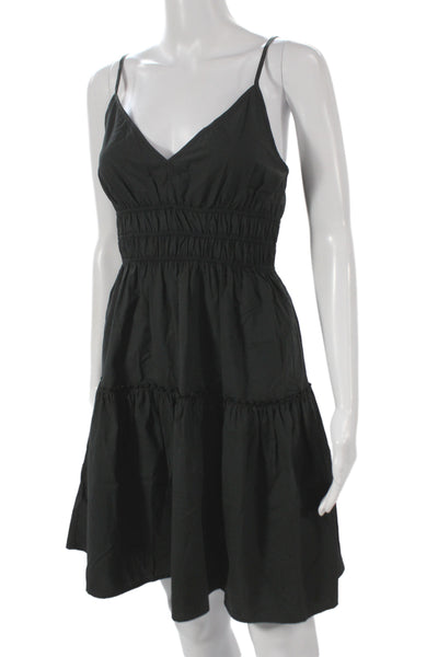 Rails Womens Mini Dress Sleeveless V-Neck Black Cotton Size S