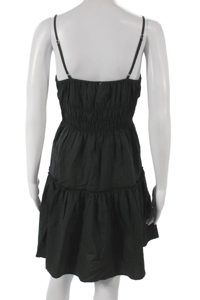 Rails Womens Mini Dress Sleeveless V-Neck Black Cotton Size S