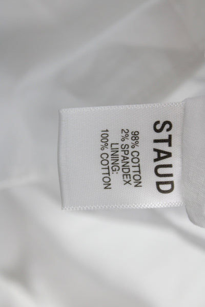 Staud Women Shirt Dress White Colorblock Long Sleeve Button Cotton Size S