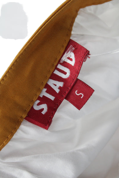 Staud Women Shirt Dress White Colorblock Long Sleeve Button Cotton Size S