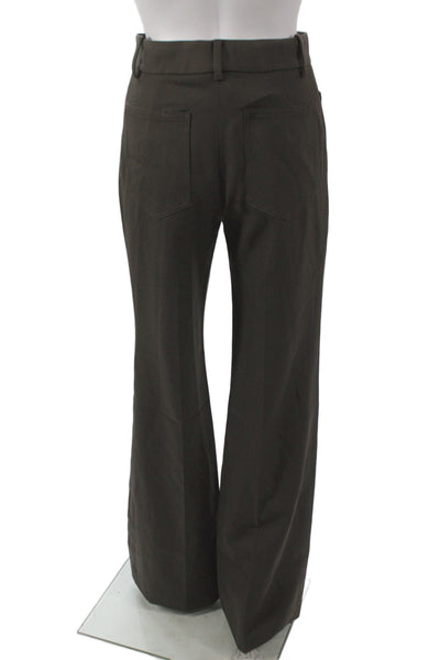 Nili Lotan Womens Dress Pants Brown Virgin Wool Hook & Eye Size 0