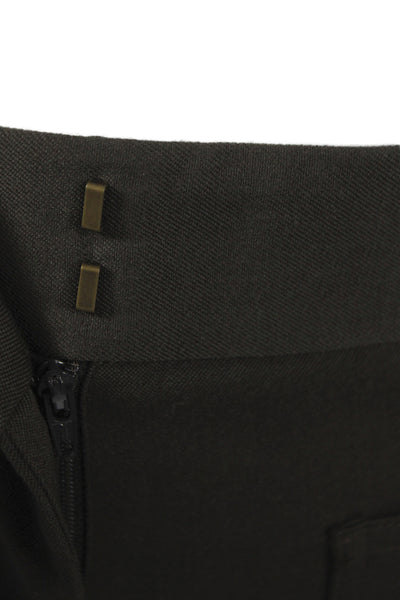 Nili Lotan Womens Dress Pants Brown Virgin Wool Hook & Eye Size 0