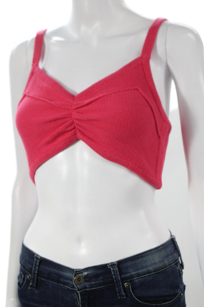 Cotton By Autumn Cashmere Women Sweater Set Pink V-Neck Long Sleeve Size S