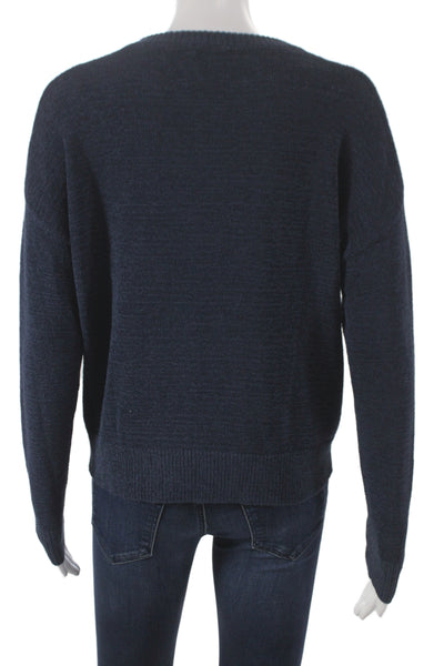 Z Supply Womens Blue Crew Neck Pullover Sweater Long Sleeve Size XS