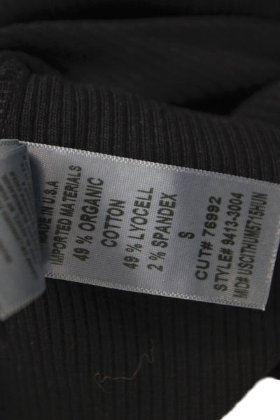 Brodie Women Cashmere Collared Button-Up Sweater Black Long Sleeve Size S