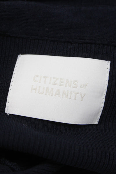 Citizens of Humanity Womens Black Collared Long Sleeve Button-Up Top Size S
