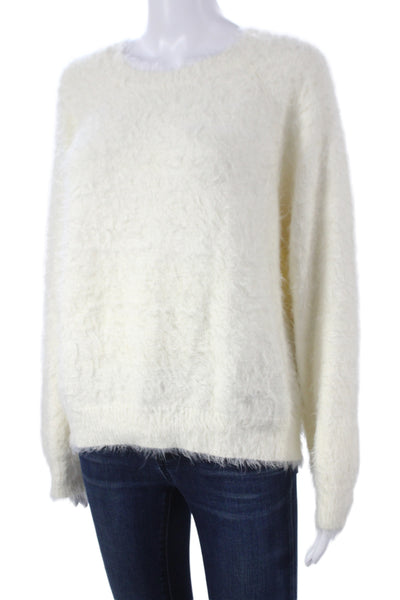 Z Supply Womens Pullover Sweater White Crew Neck Long Sleeve Size S
