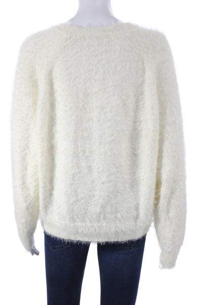 Z Supply Womens Pullover Sweater White Crew Neck Long Sleeve Size S
