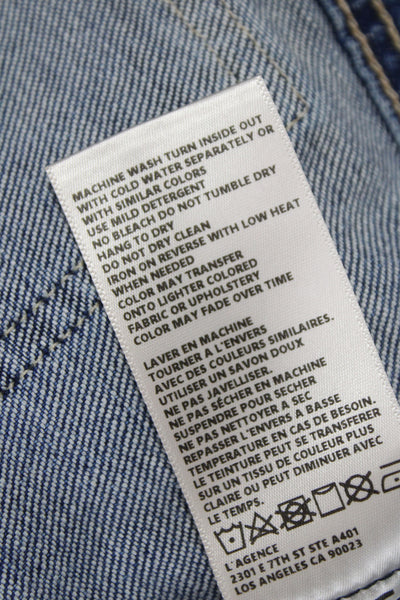 L'Agence Womens Military Jacket Blue Button Long Sleeve Cotton Size XS