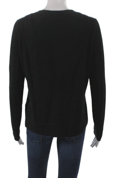 Naadam Women Cardigan Black 100% Cashmere V-Neck Long Sleeve Size S