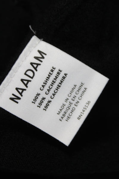 Naadam Women Cardigan Black 100% Cashmere V-Neck Long Sleeve Size S