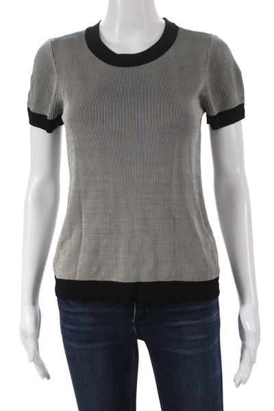 Rag & Bone Womens Ringer T-Shirt Black Striped Crew Neck Rayon Size S