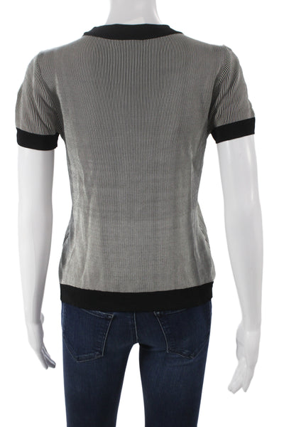 Rag & Bone Womens Ringer T-Shirt Black Striped Crew Neck Rayon Size S