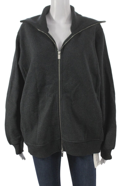 Theory Women Gray Basic Jacket Zip 80% Cotton Long Sleeve Casual Size S