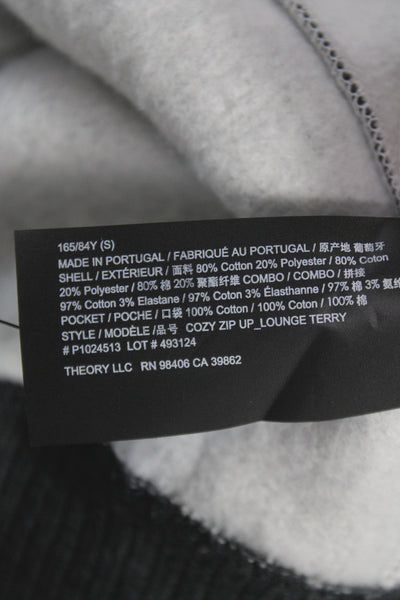 Theory Women Gray Basic Jacket Zip 80% Cotton Long Sleeve Casual Size S