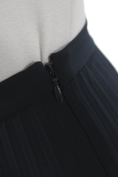 Vince Women Pleated Black Midi Skirt Polyester Size 6