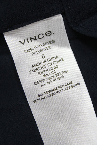 Vince Women Pleated Black Midi Skirt Polyester Size 6