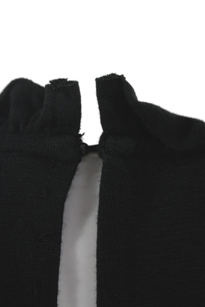 Lilla P Women Shift Dress Black Cotton Sleeveless Crew Neck Above Knee Size M
