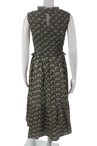 Hyacinth House Women Fit & Flare Long Multicolor Cotton High Neck Dress Size S