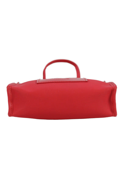 Fendi Womens Gold Tone Open Front Mini Satchel Shoulder Handbag Red