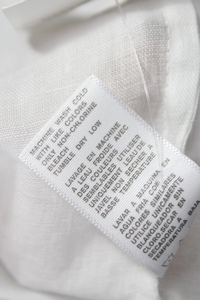 Standard James Perse Womens Tunic Linen Collared Long Sleeve White Size 0