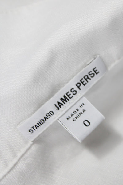 Standard James Perse Womens Tunic Linen Collared Long Sleeve White Size 0