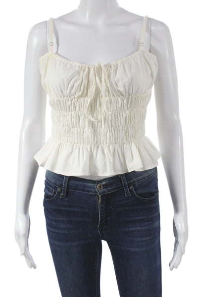 Ciao Bella Women Camisole Blouse White Cotton Boho Size XS