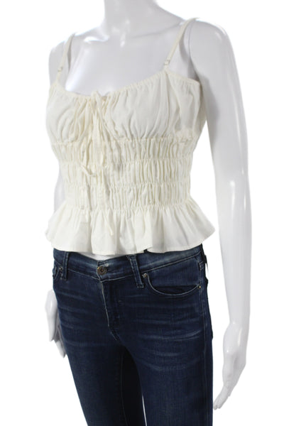 Ciao Bella Women Camisole Blouse White Cotton Boho Size XS