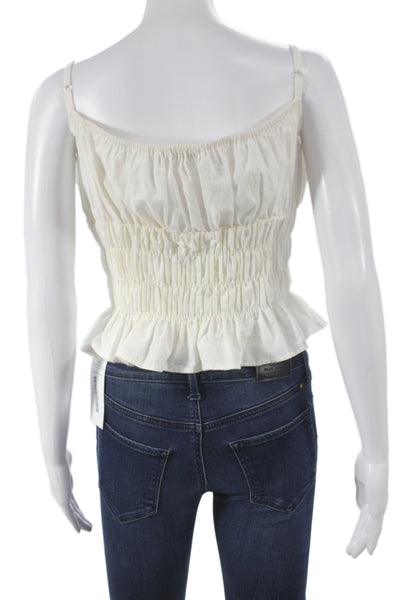 Ciao Bella Women Camisole Blouse White Cotton Boho Size XS