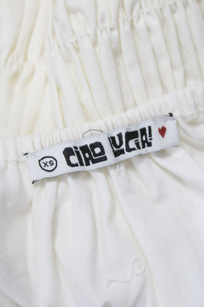 Ciao Bella Women Camisole Blouse White Cotton Boho Size XS