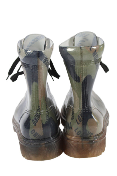 Love Moschino Womens Camouflage Print Ankle Boots Brown Green Size 37 7