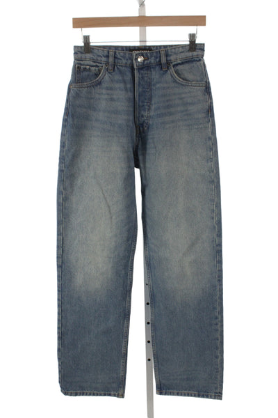 EB Denim Womens Straight Blue Jeans Mid Rise Button Size 23