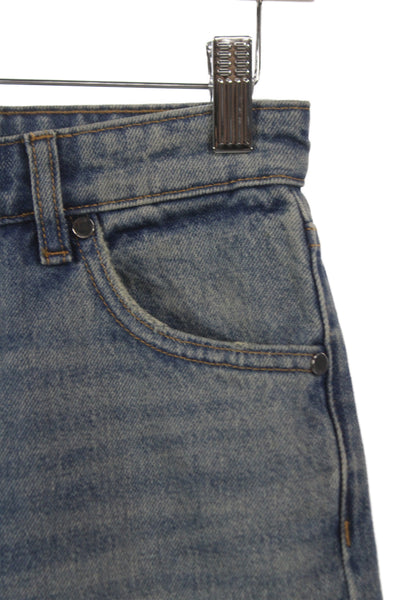 EB Denim Womens Straight Blue Jeans Mid Rise Button Size 23