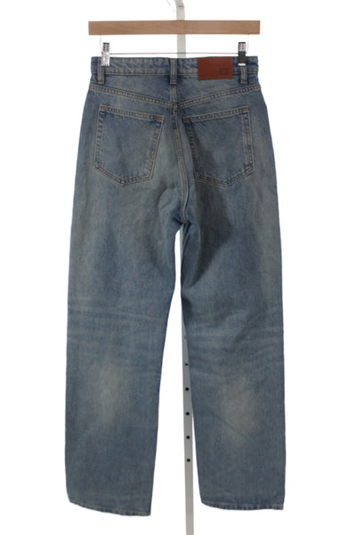 EB Denim Womens Straight Blue Jeans Mid Rise Button Size 23