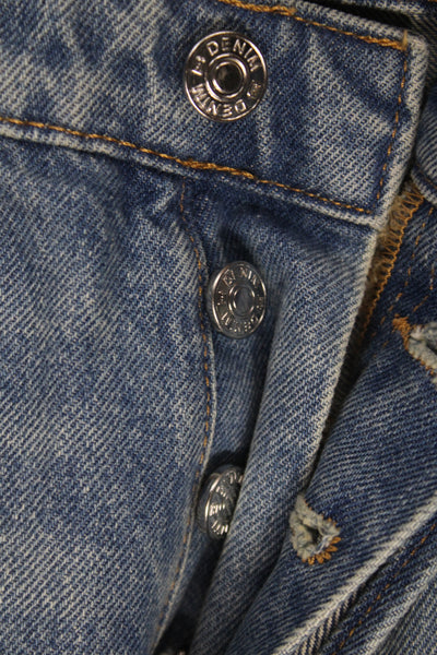 EB Denim Womens Straight Blue Jeans Mid Rise Button Size 23