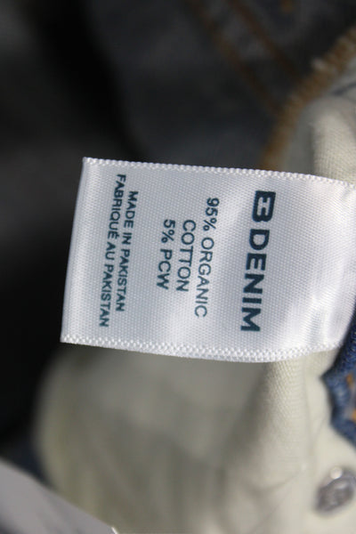 EB Denim Womens Straight Blue Jeans Mid Rise Button Size 23