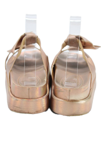 Alexandre Birman Womens Double Knotted Platform Slide Sandal Brown Size 36
