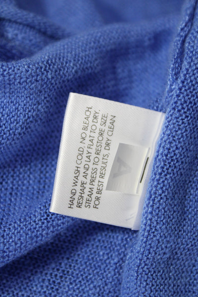 Eileen Fisher Women Blue Linen Scoop Neck Pullover Sweater 3/4 Sleeve Size S