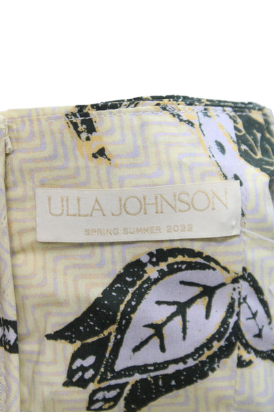Ulla Johnson Women Cropped Floral Off Shoulder Tie Sleeveless Blouse Size 0